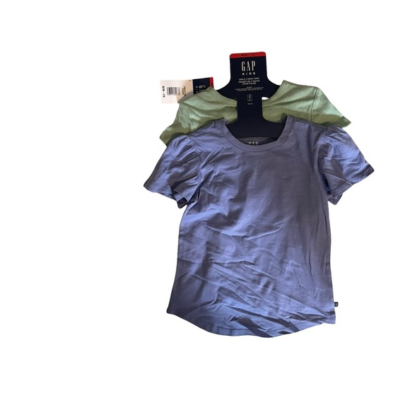 GAP Girls green and blue short sleeve t-shirts 2-pack NWT size 7/8 medium - Picture 3 of 3